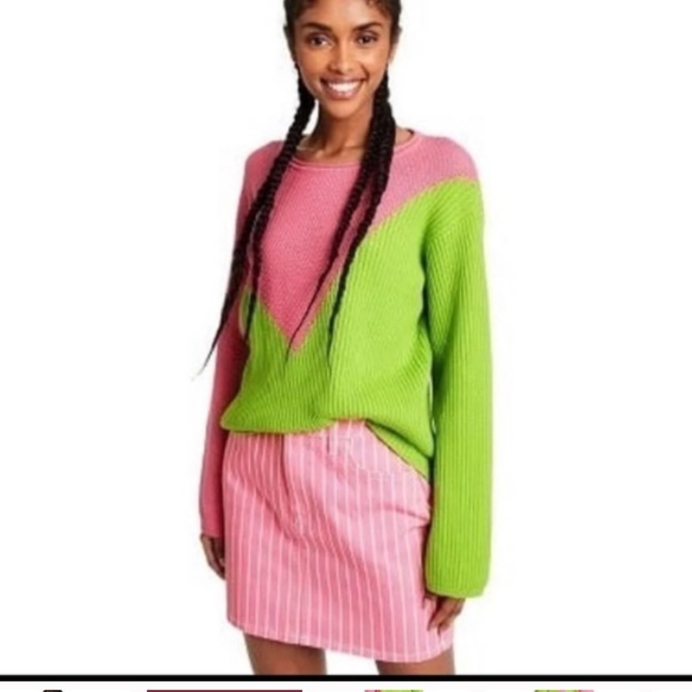 NWT Victor Glemaud X Target Stripe Aurora Pink Skirt - Picture 2 of 9